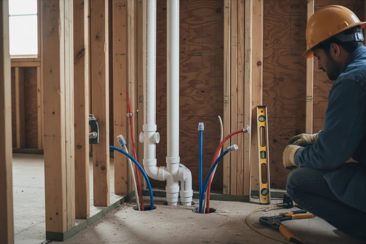 Drain and supply rough-in during Toilet Repair and Installation in Kent City